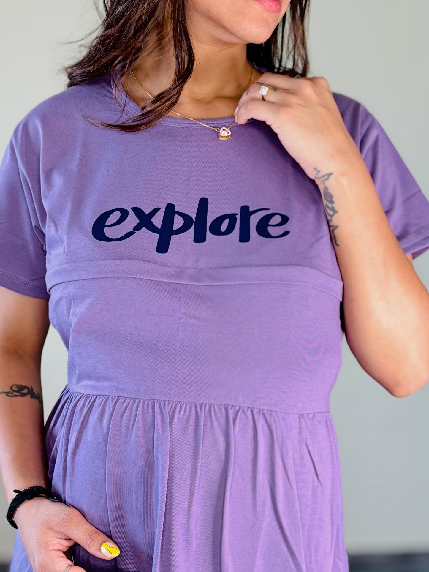 HEATHER PURPLE EXPLORE MATERNITY GOWN