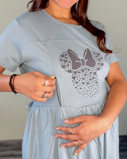 MINNESOTA BLUE MICKEY MATERNITY GOWN