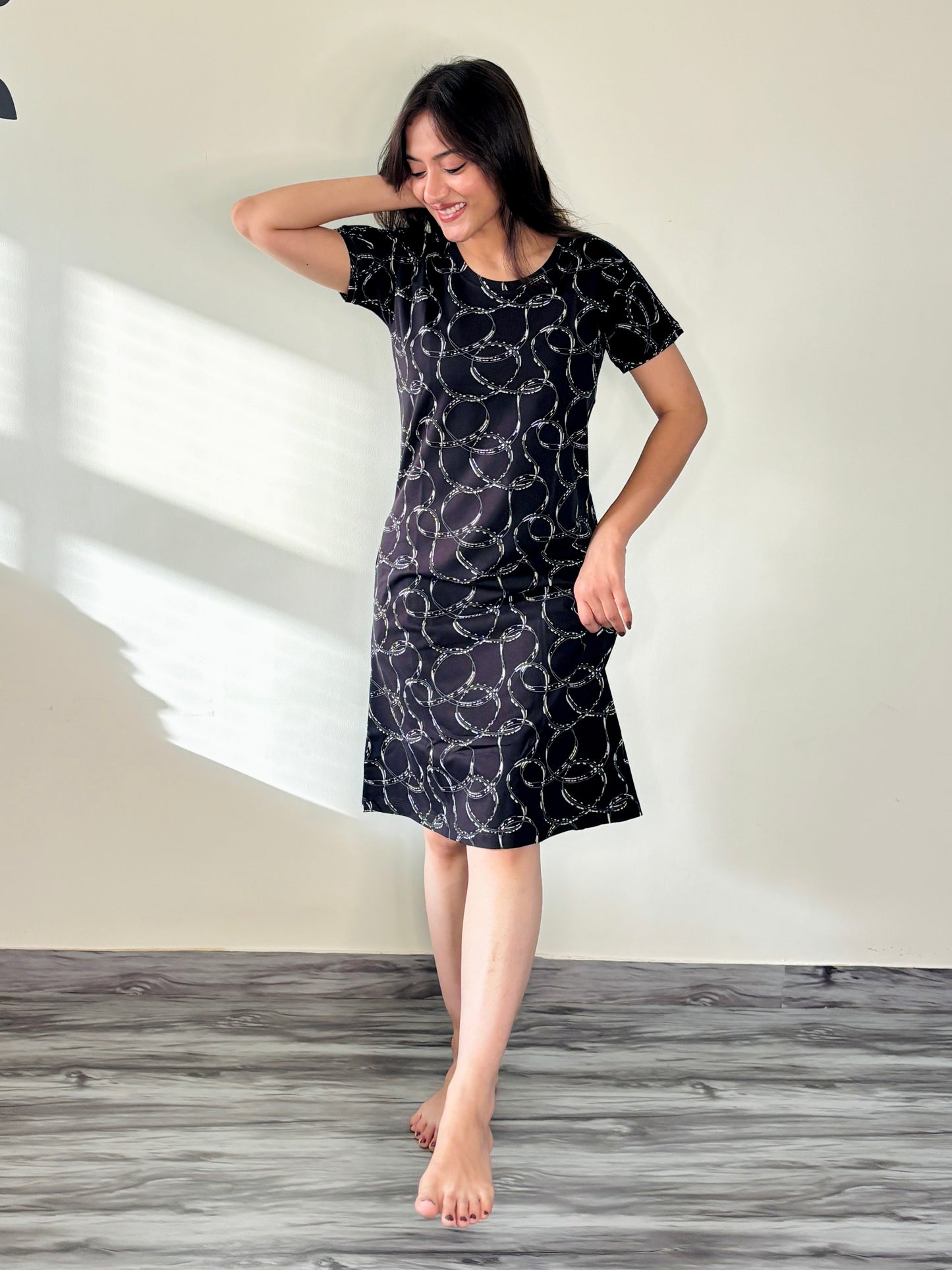 KANSAS NAVY BLUE INKED SHORT NIGHTY