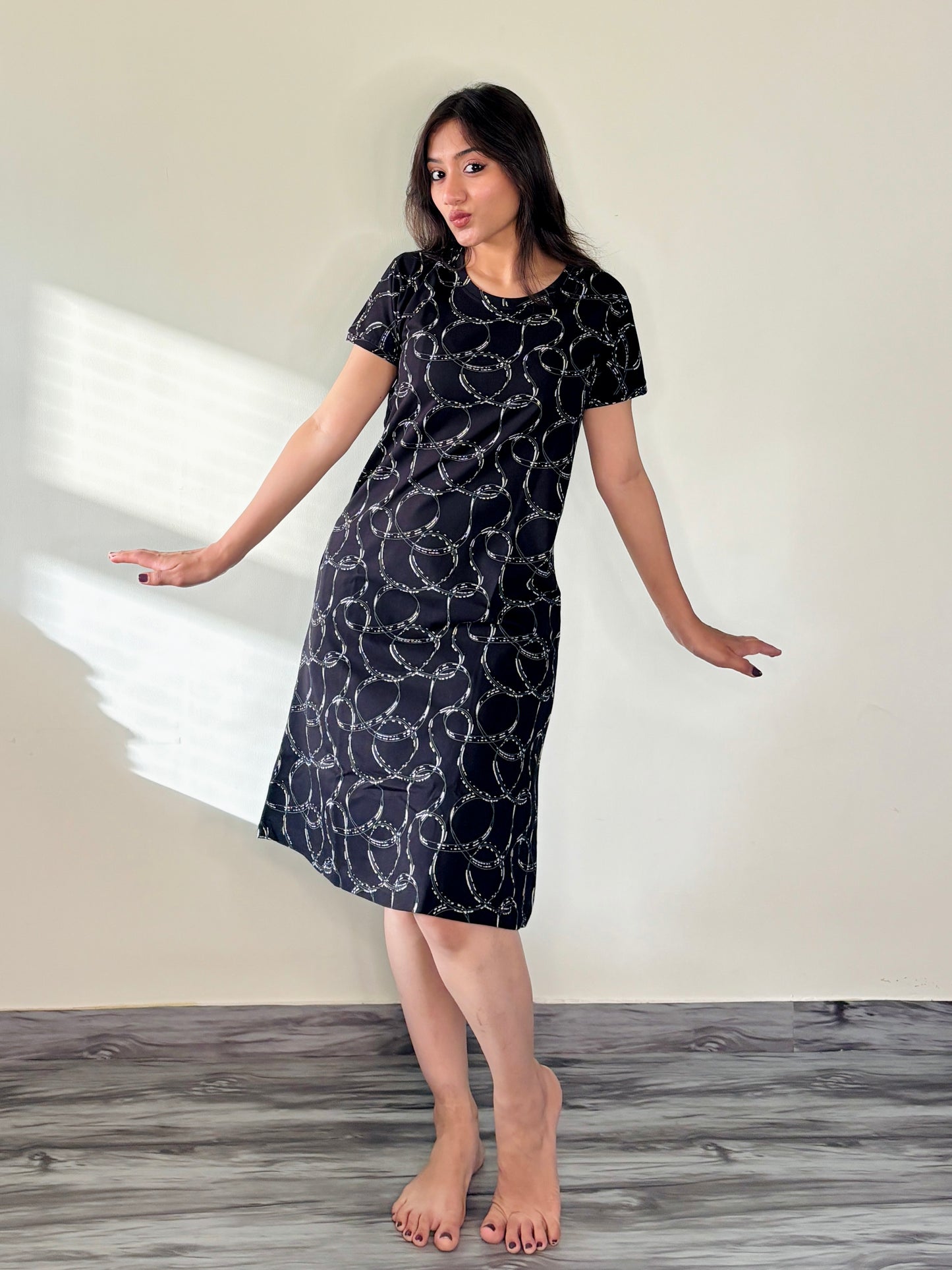 KANSAS NAVY BLUE INKED SHORT NIGHTY