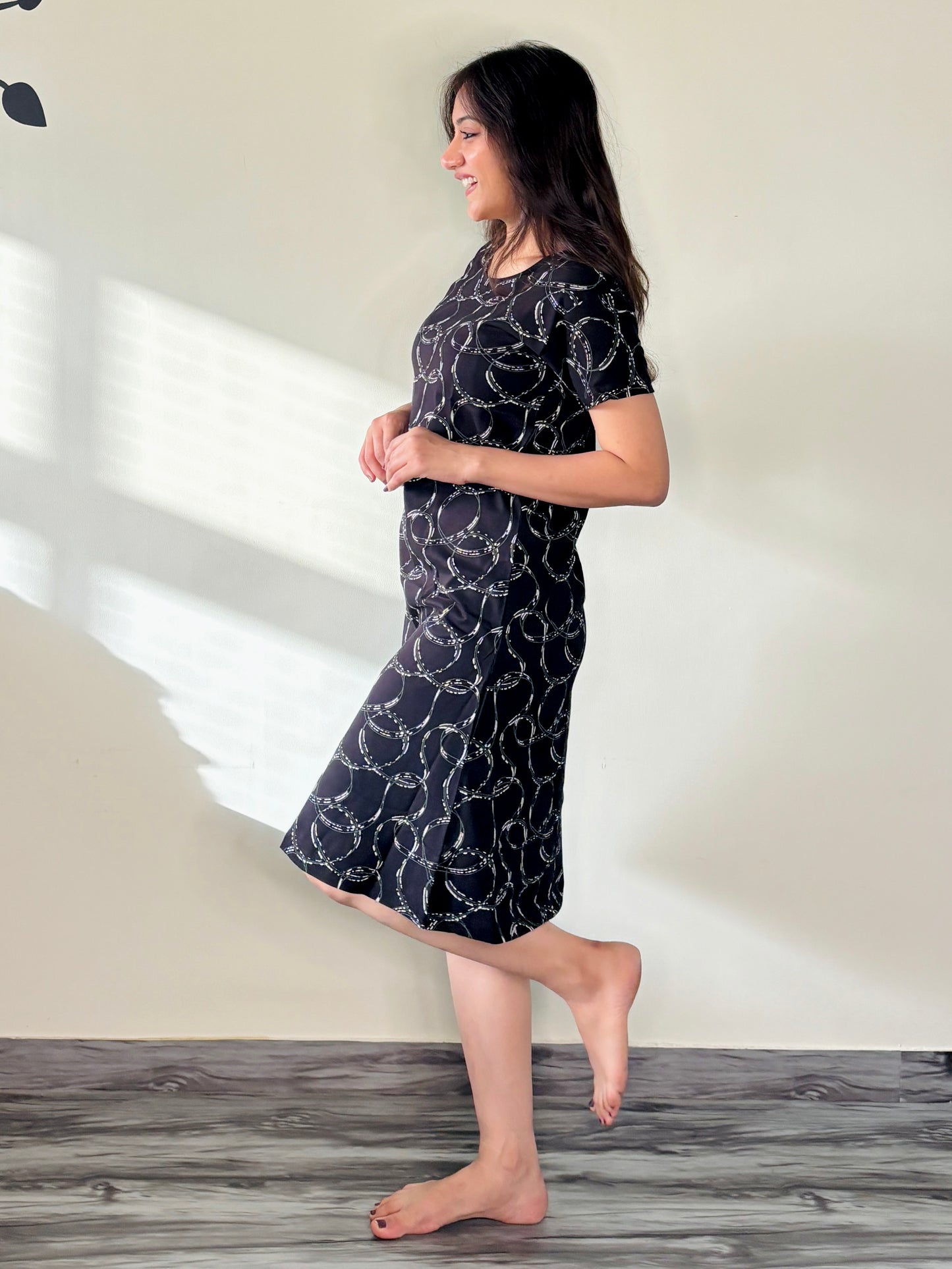 KANSAS NAVY BLUE INKED SHORT NIGHTY