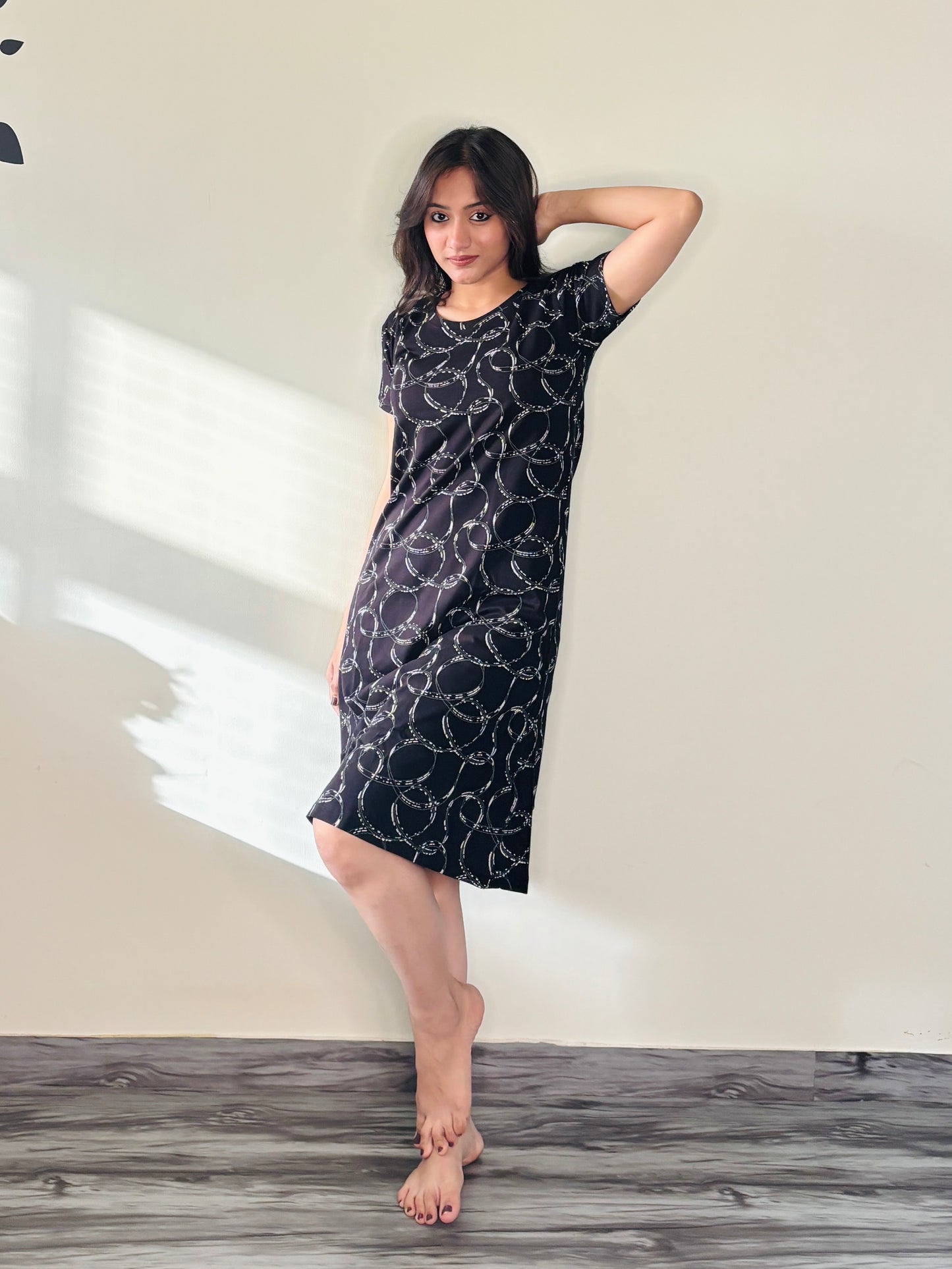 KANSAS NAVY BLUE INKED SHORT NIGHTY