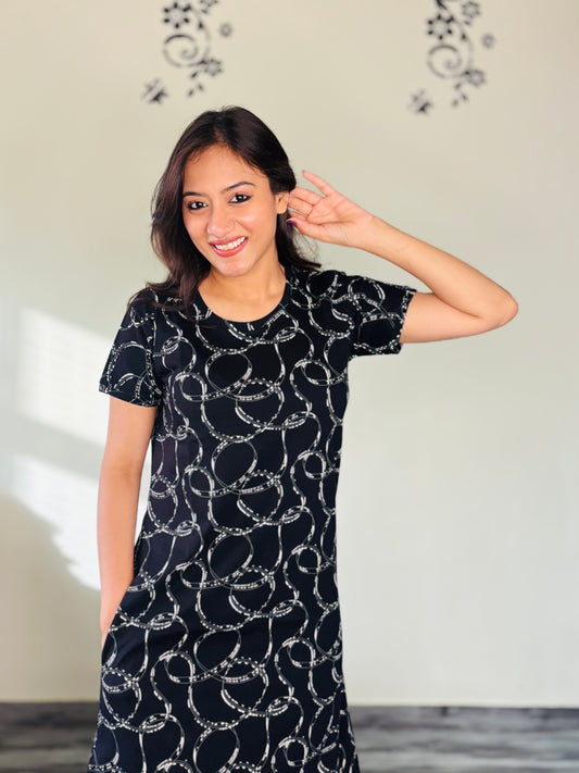 KANSAS NAVY BLUE INKED SHORT NIGHTY