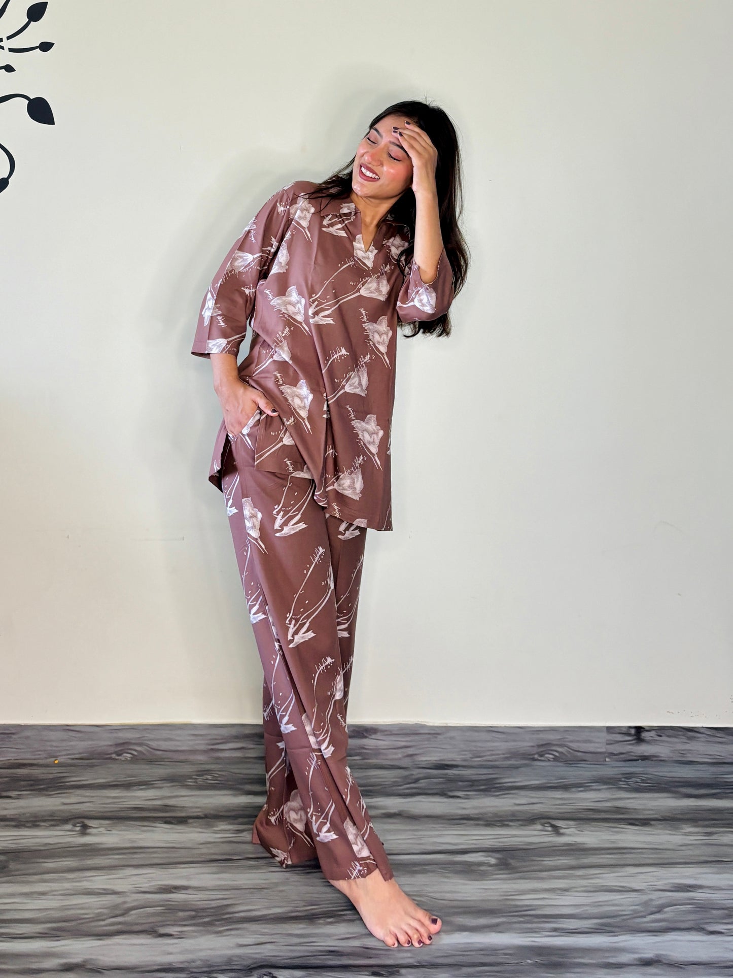 MOCHA MEADOW DRIFT RAYON CO-ORD SET