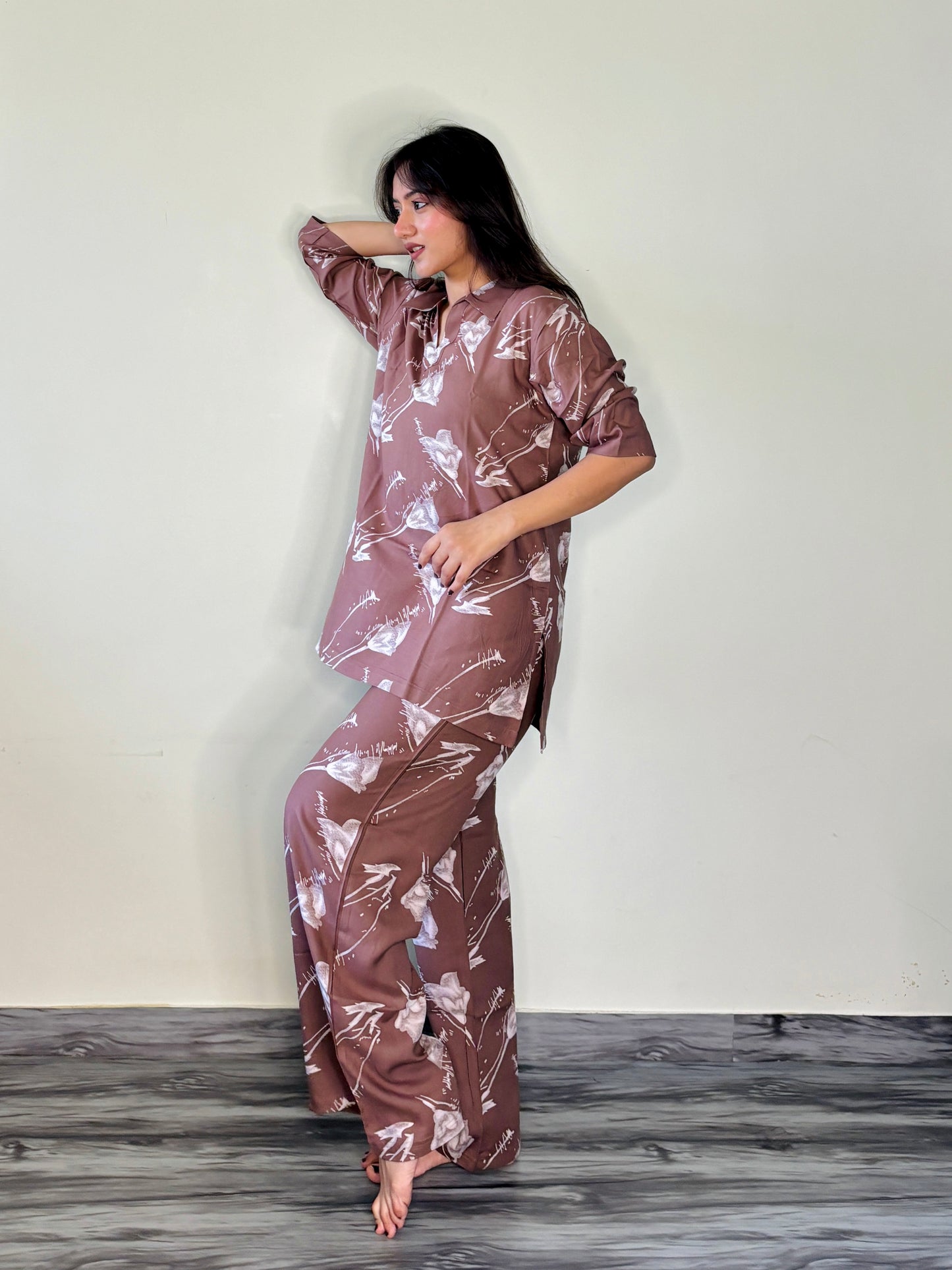 MOCHA MEADOW DRIFT RAYON CO-ORD SET