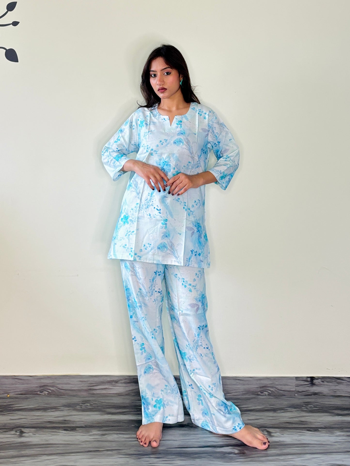 SKY WHITE BREEZE RAYON CO-ORD SET