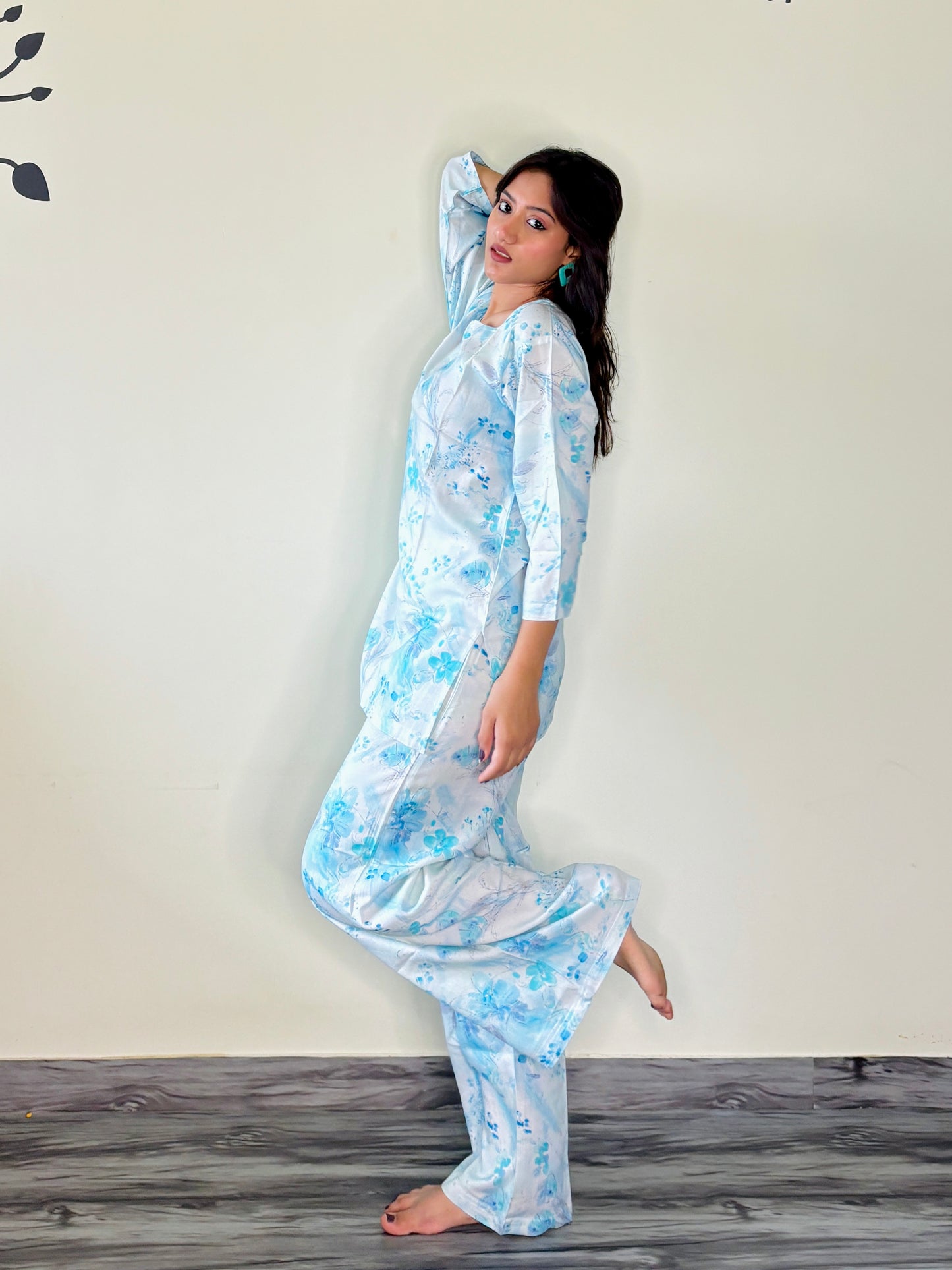 SKY WHITE BREEZE RAYON CO-ORD SET