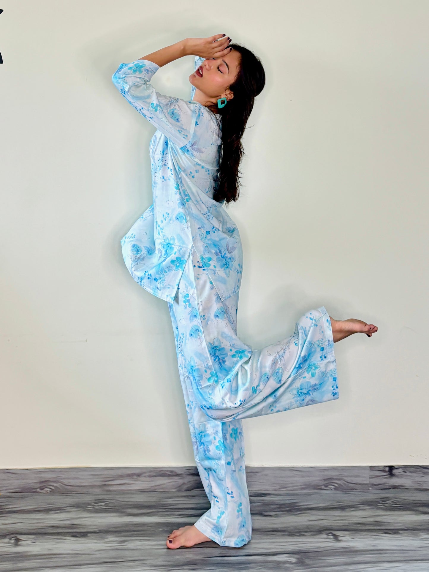 SKY WHITE BREEZE RAYON CO-ORD SET