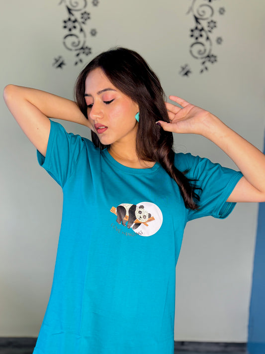 CERULEAN LAZY PANDA SHORT NIGHTY