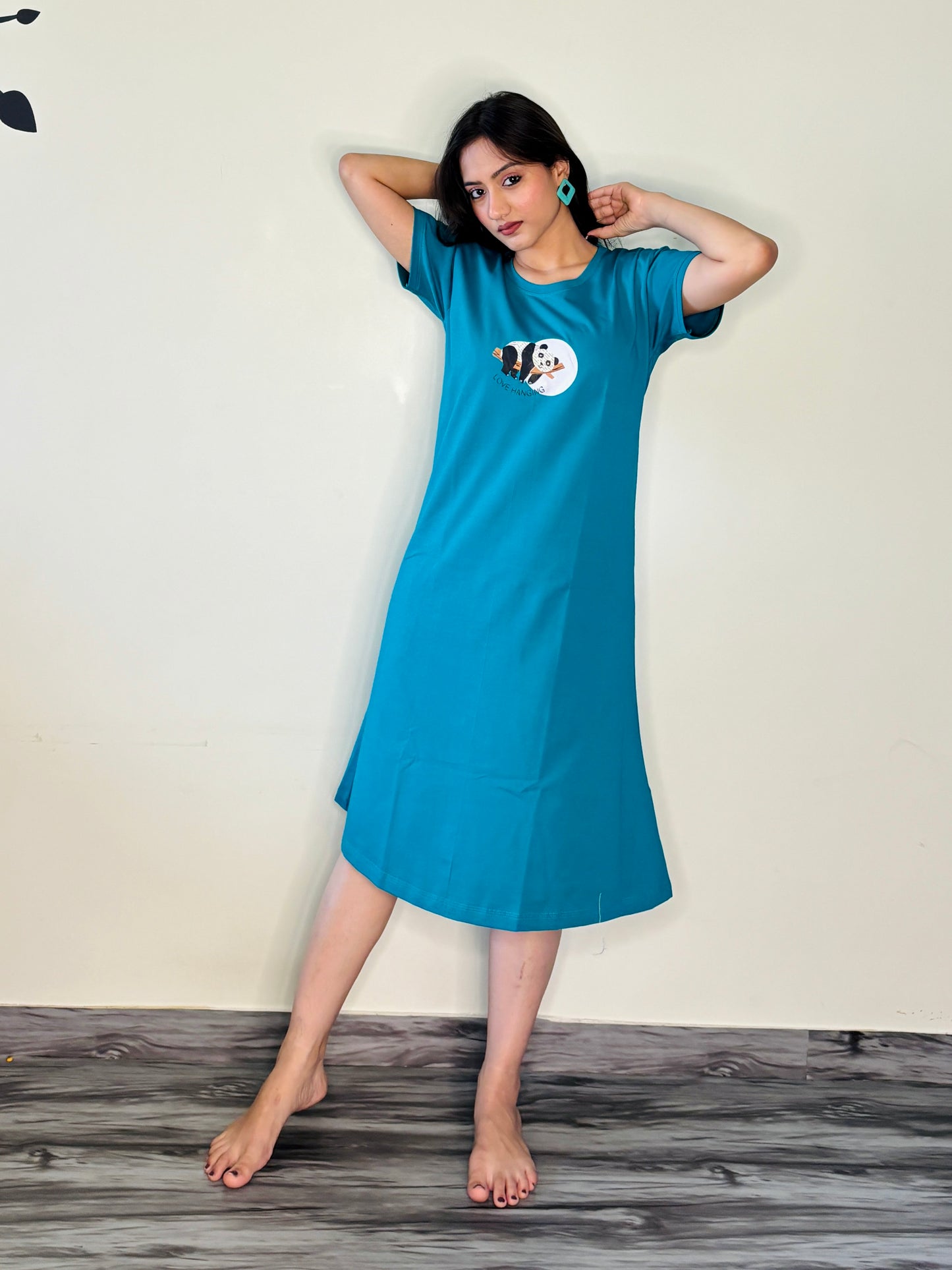 CERULEAN LAZY PANDA SHORT NIGHTY