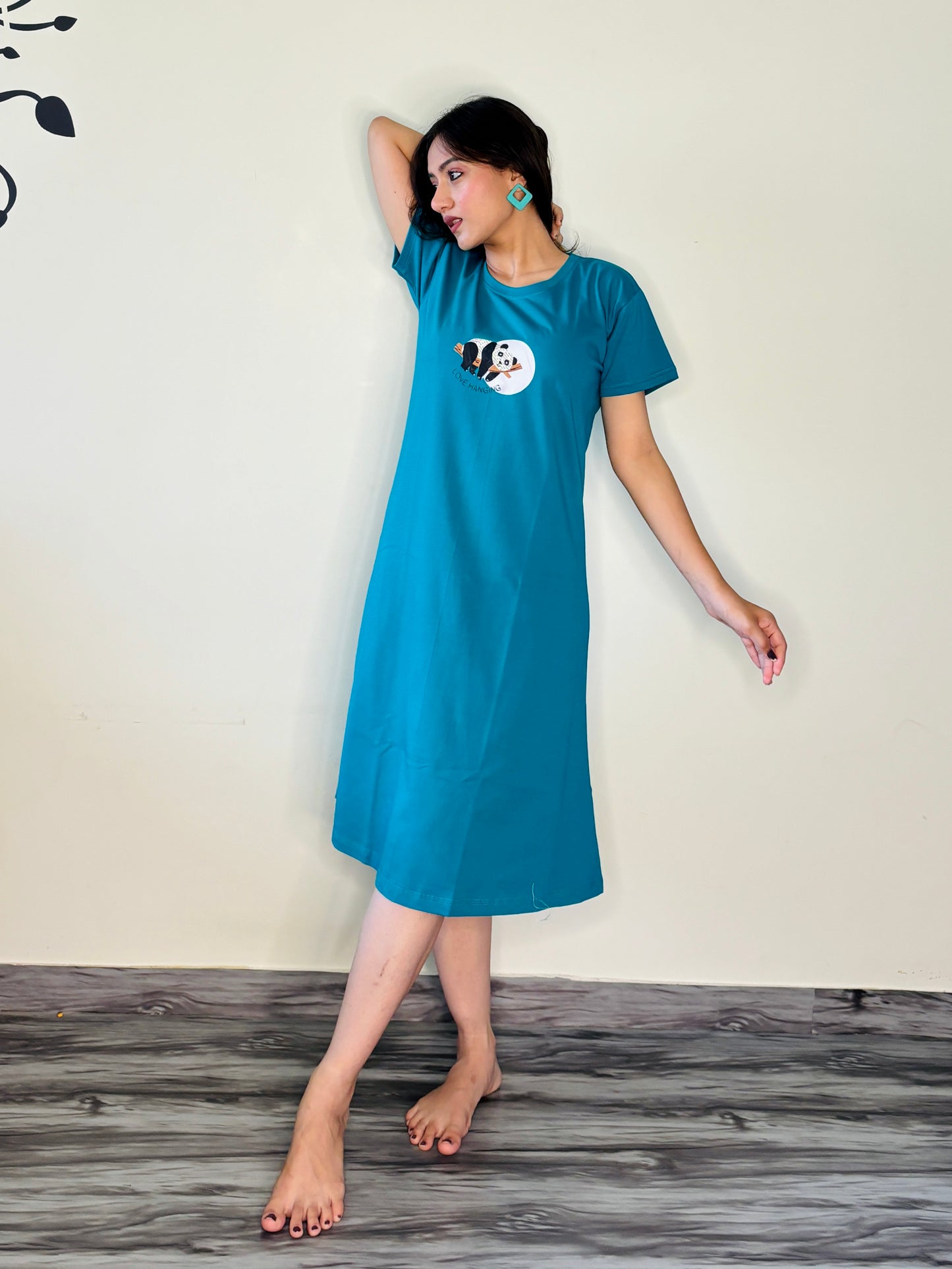 CERULEAN LAZY PANDA SHORT NIGHTY