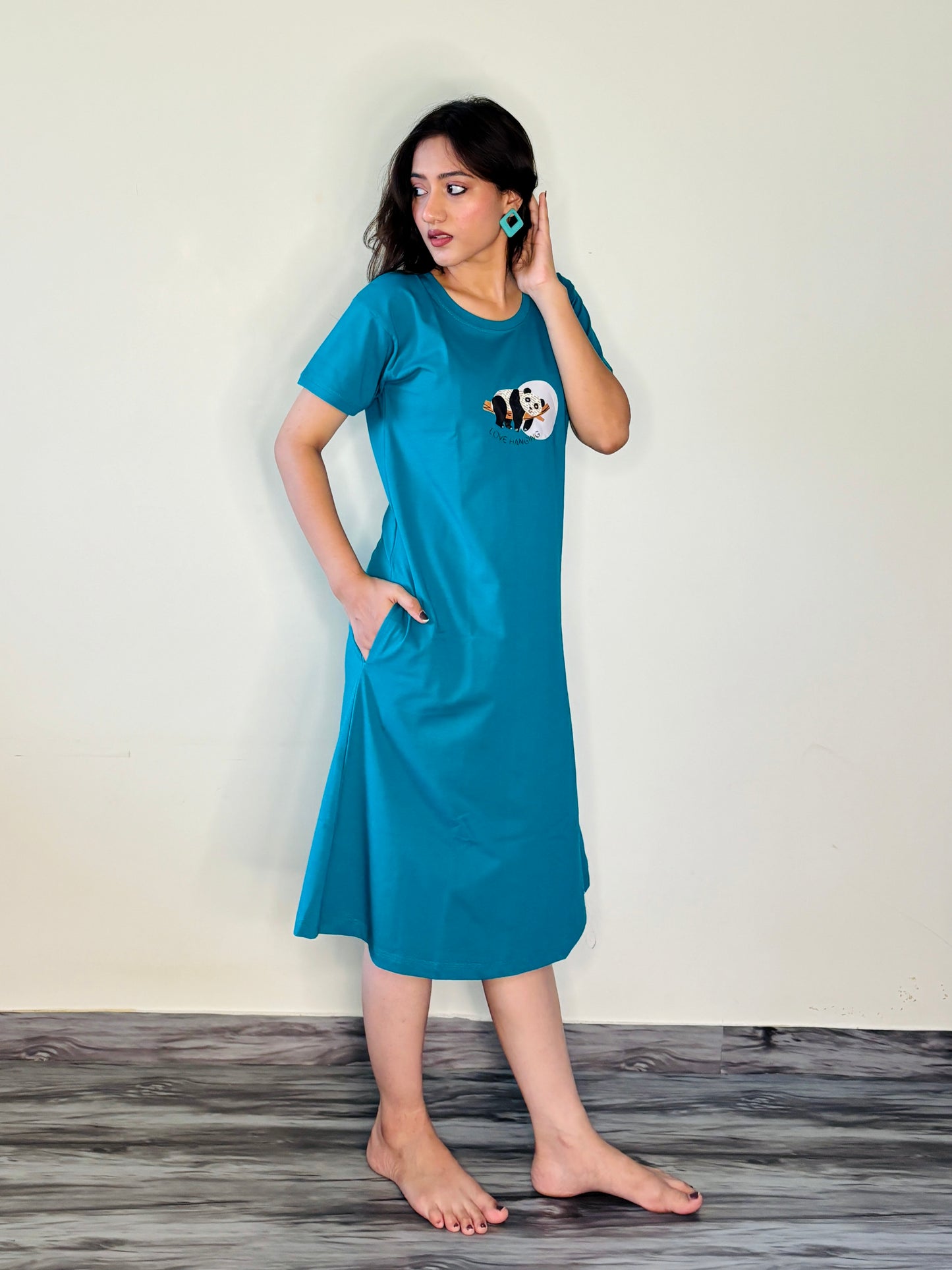 CERULEAN LAZY PANDA SHORT NIGHTY