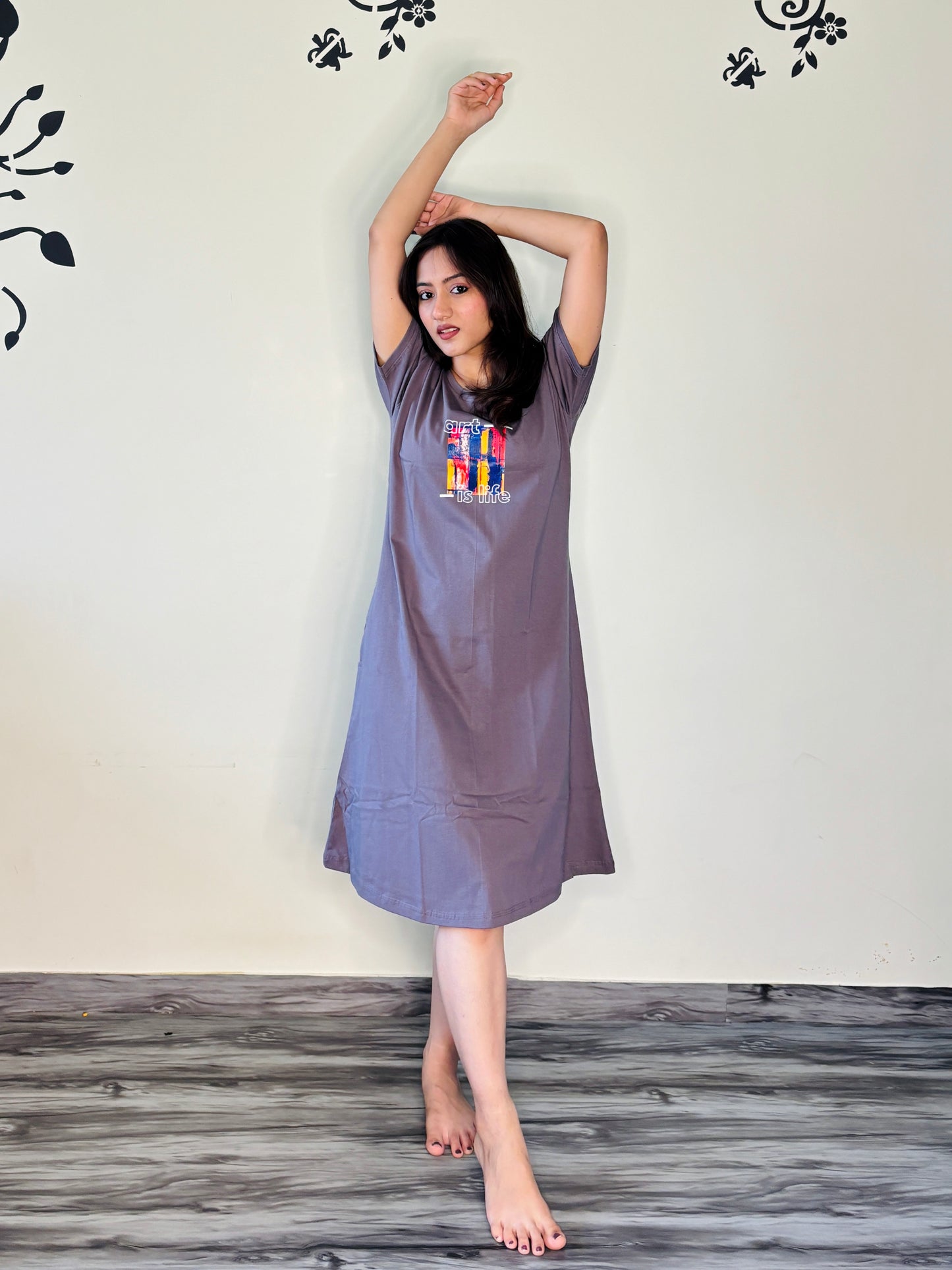SMOKY MAUVE ART IS LIFE SHORT NIGHTY