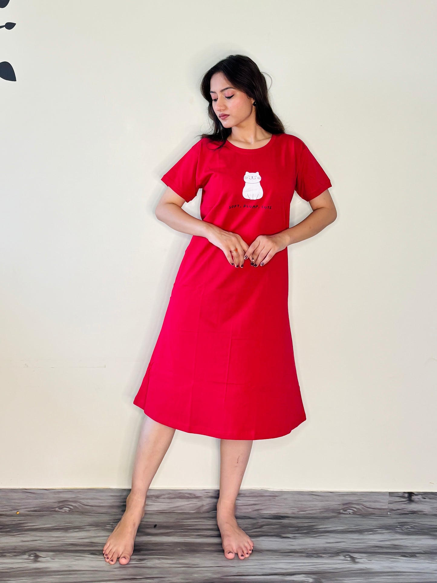 HOT RED CUTE MINI SHORT NIGHTY