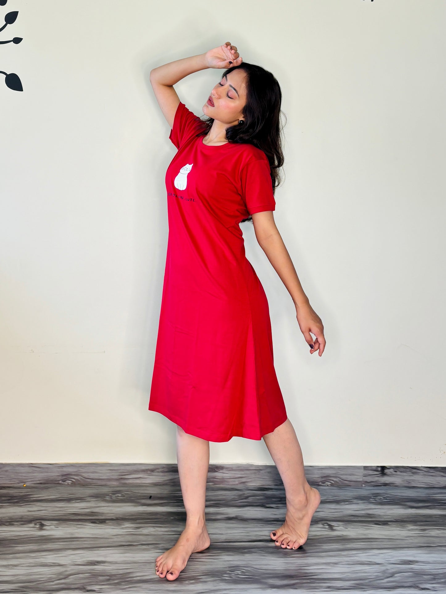 HOT RED CUTE MINI SHORT NIGHTY