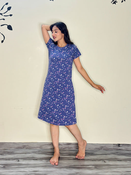 ULTRA VIOLET GRID SHORT NIGHTY