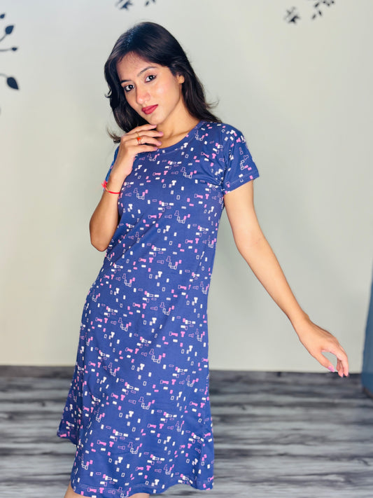 ULTRA VIOLET GRID SHORT NIGHTY