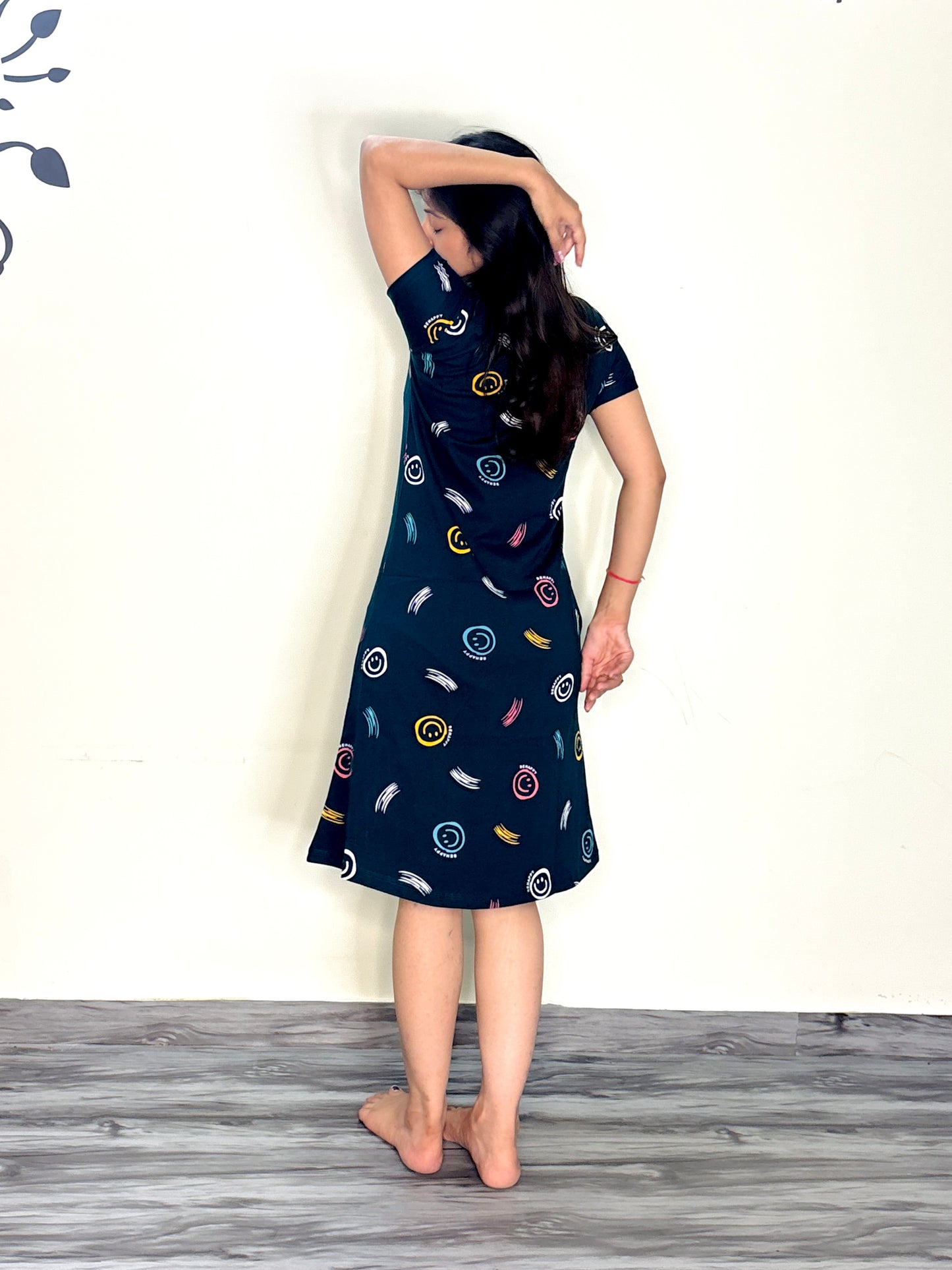 COBALT BLUE BE HAPPY SHORT NIGHTY