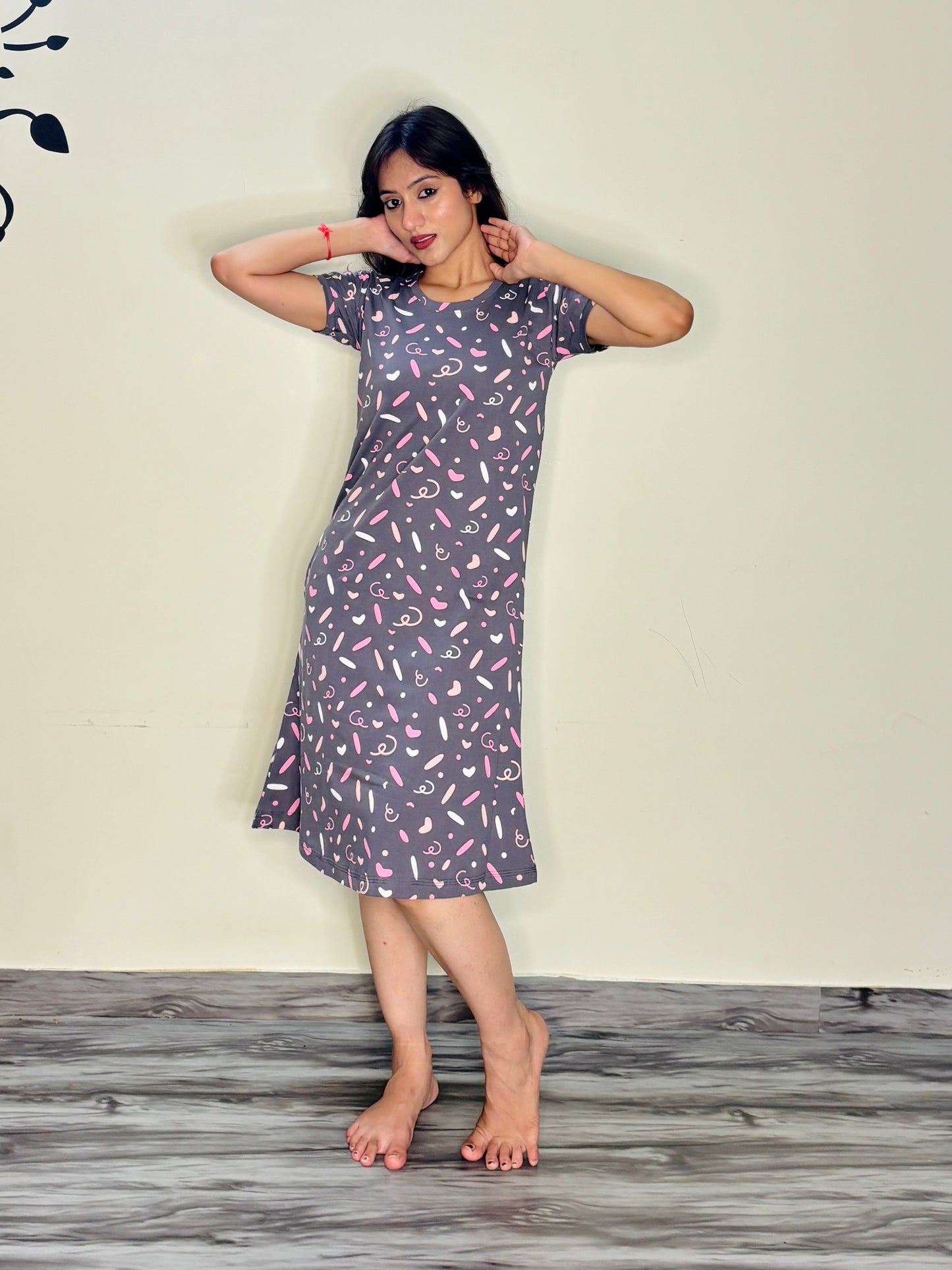 GRAPHITE CONFETTI WHIRL SHORT NIGHTY