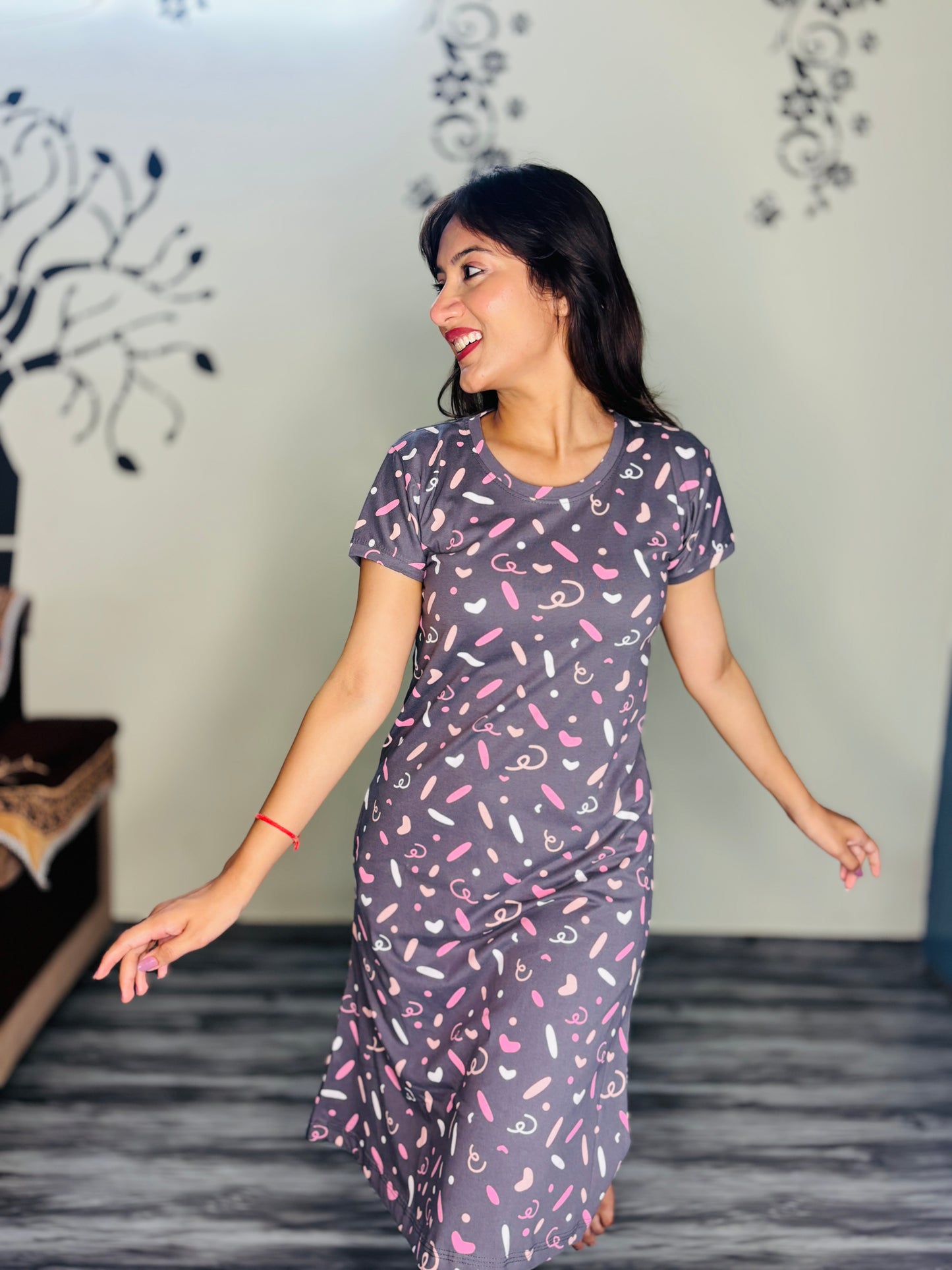 GRAPHITE CONFETTI WHIRL SHORT NIGHTY