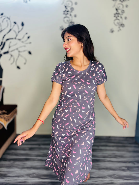 GRAPHITE CONFETTI WHIRL SHORT NIGHTY