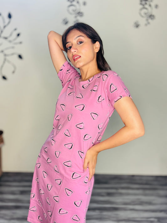 BERRY PINK TRIOS POP SHORT NIGHTY