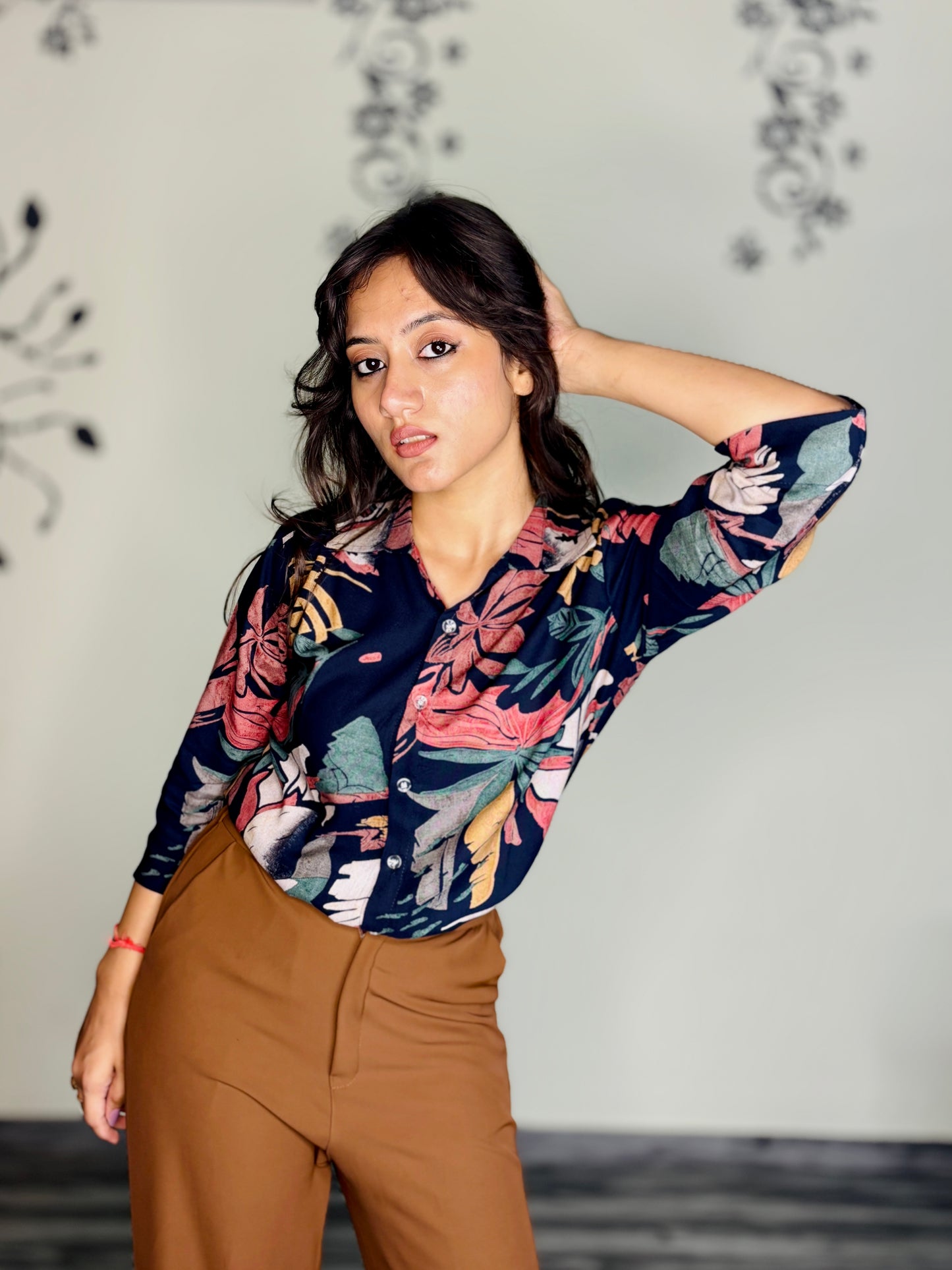NIGHTFALL FOLIAGE RAYON SHIRT (Only Shirt)