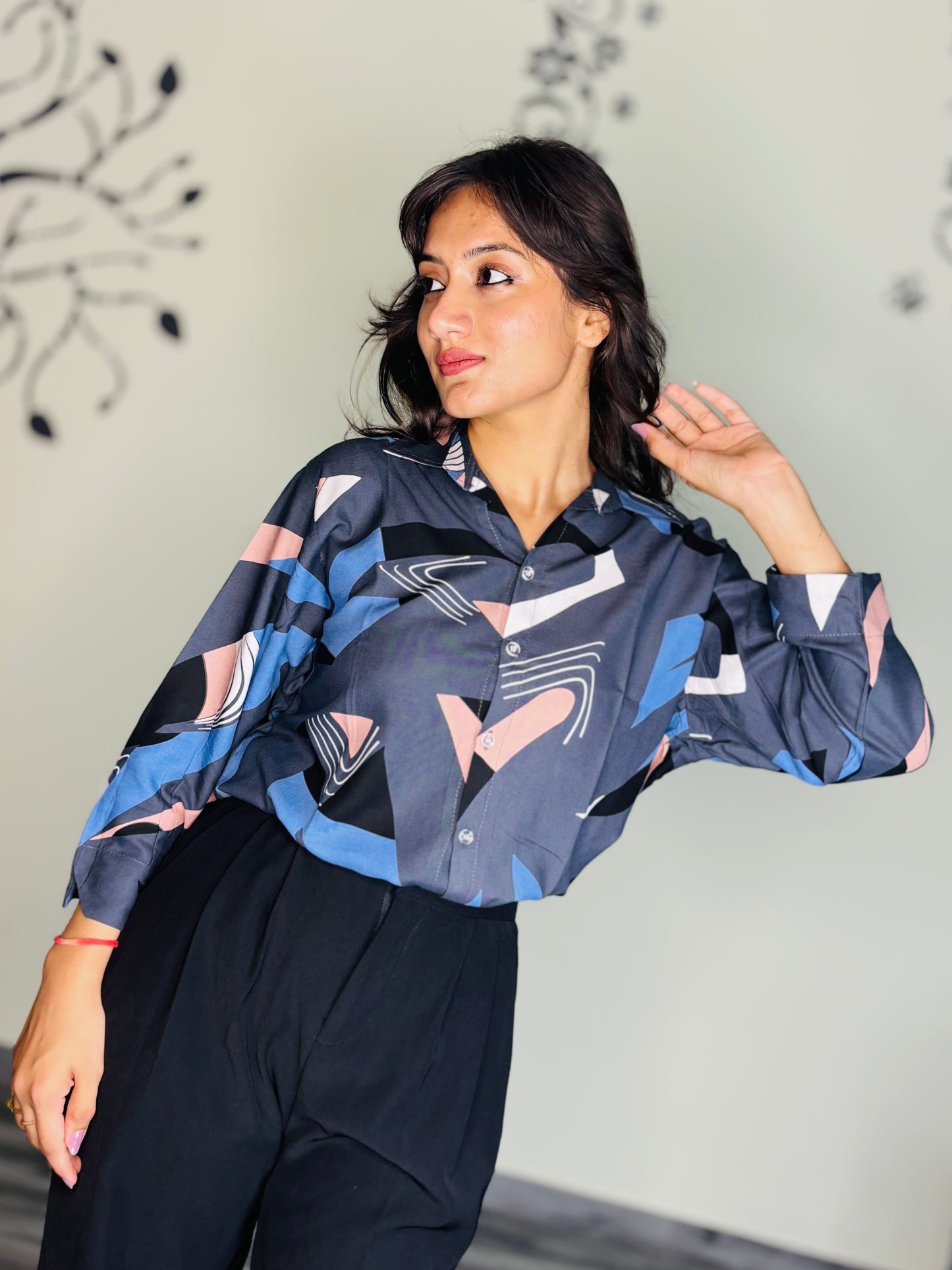 SKYLINE CURVED MOSAIC RAYON SHIRT (Only Shirt)