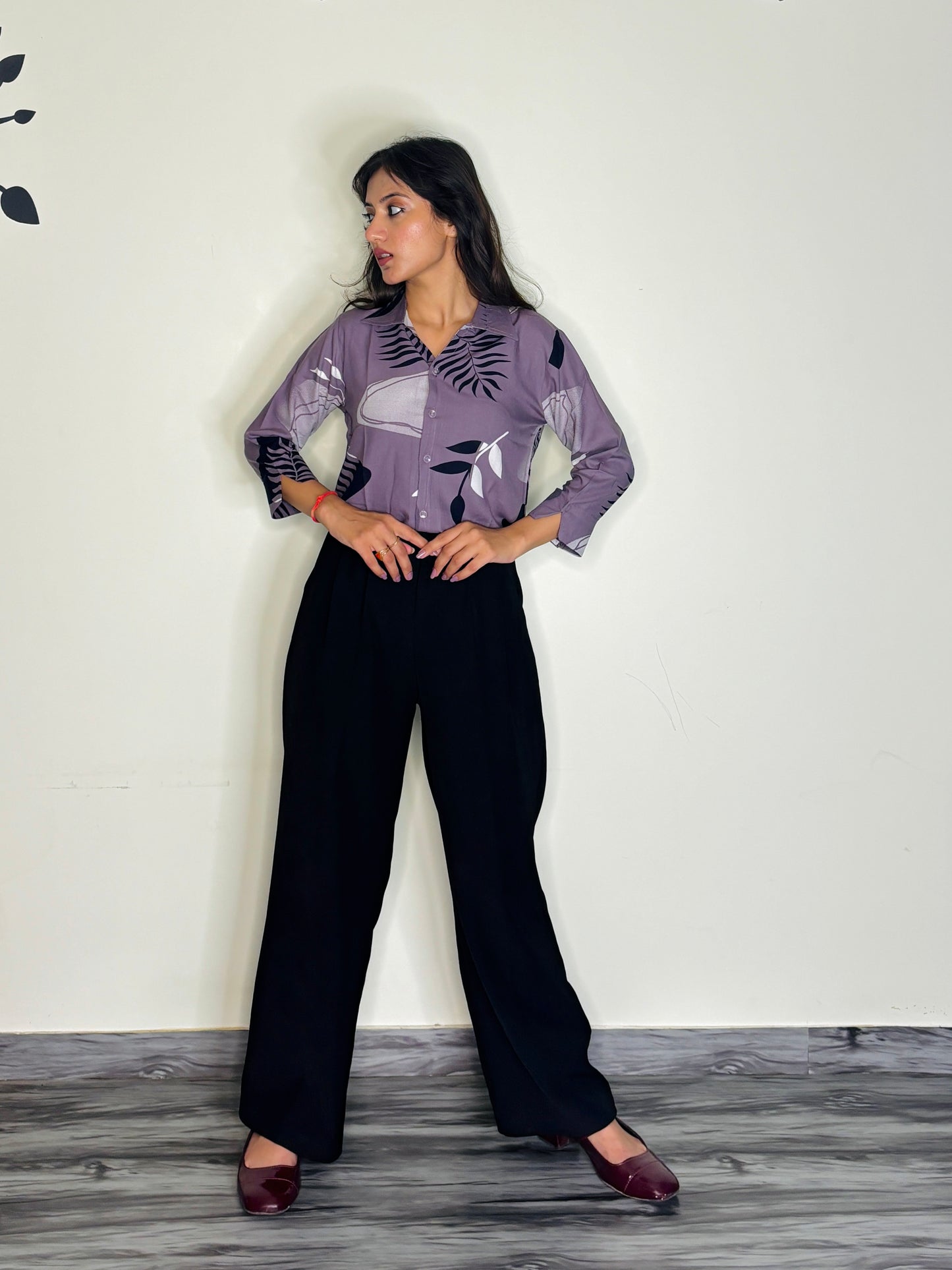 DUSTY LAVENDER BLOOM RAYON SHIRT (Only Shirt)