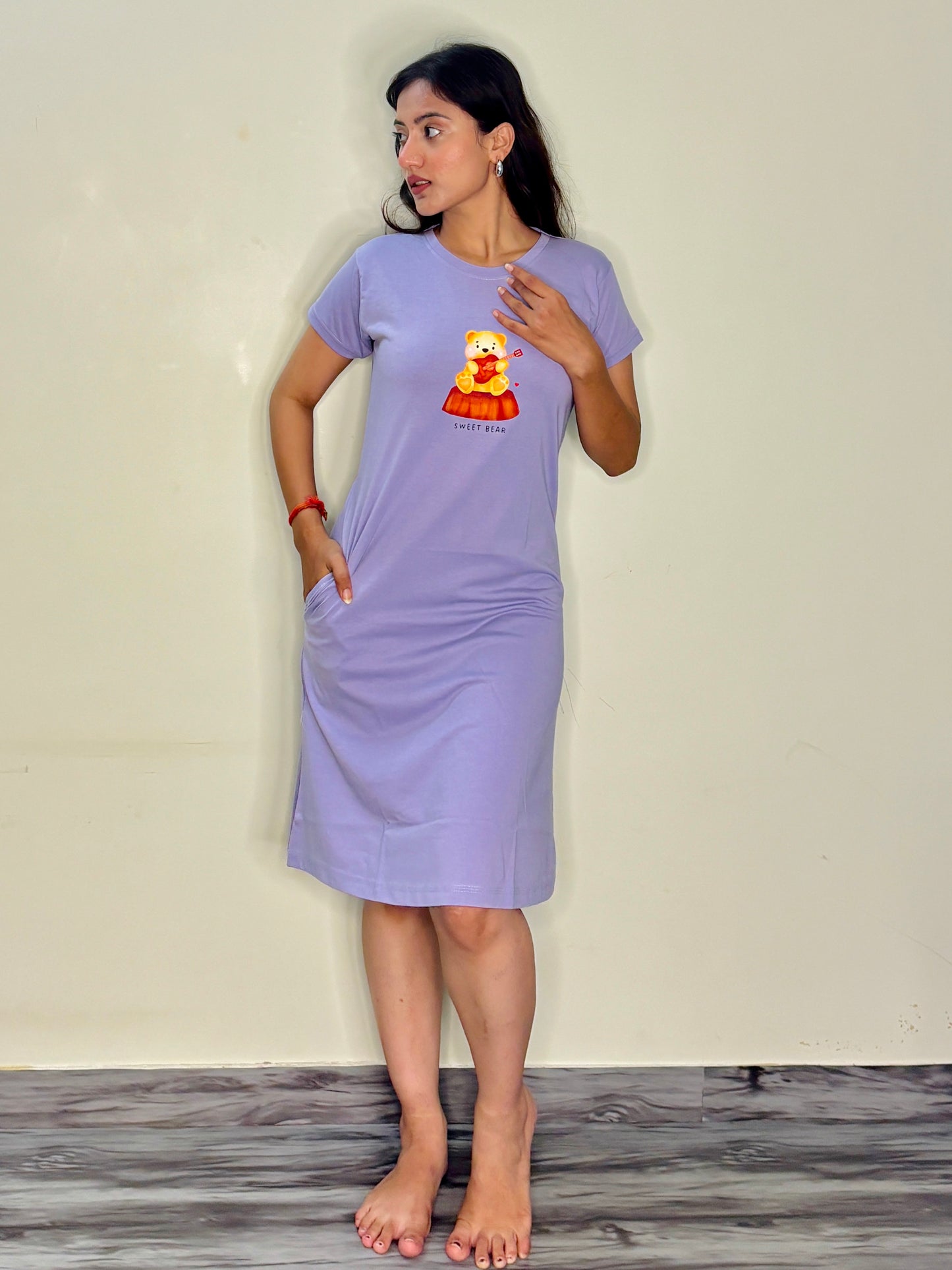 LILAC SWEET BEAR SHORT NIGHTY