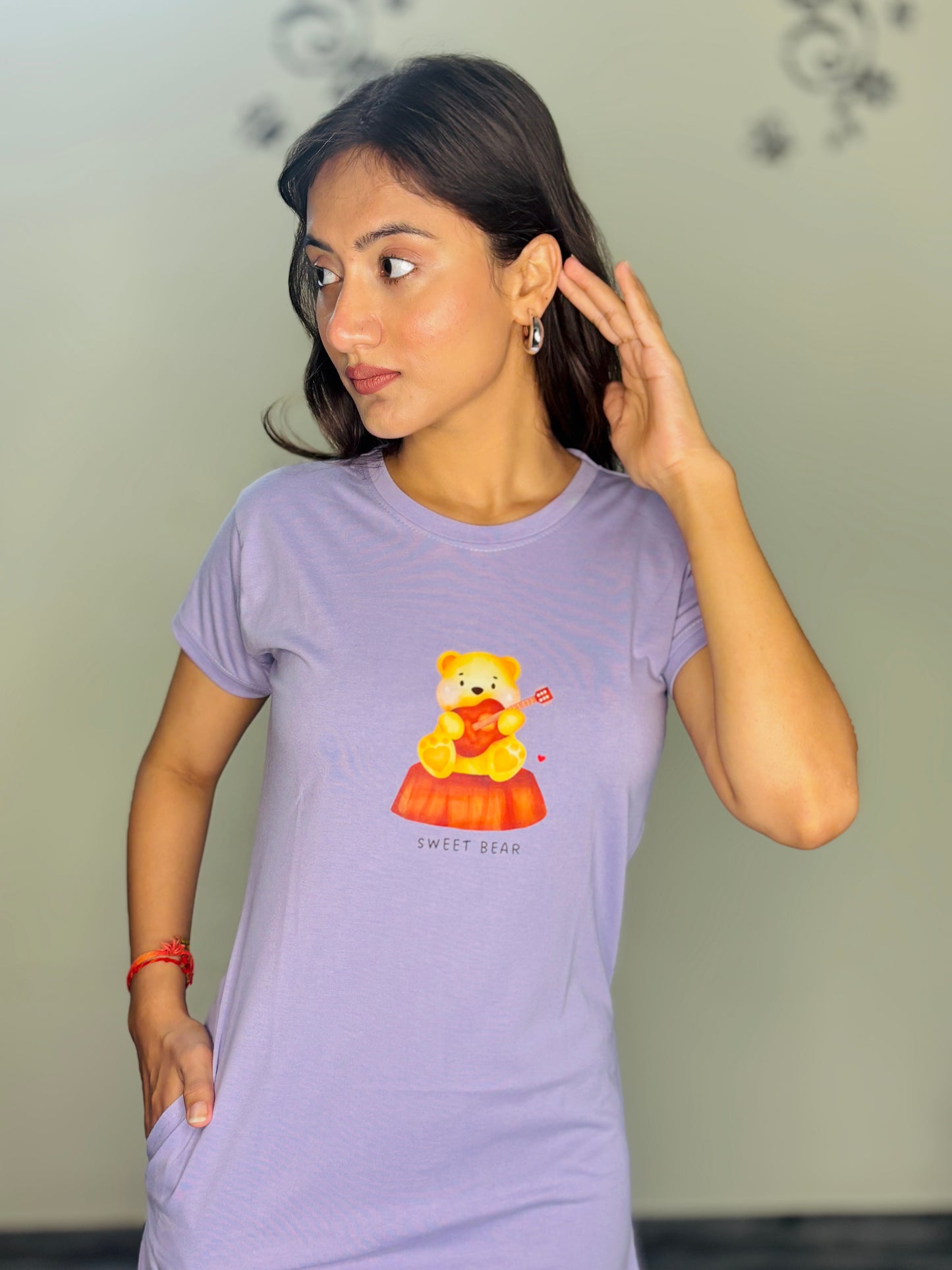LILAC SWEET BEAR SHORT NIGHTY