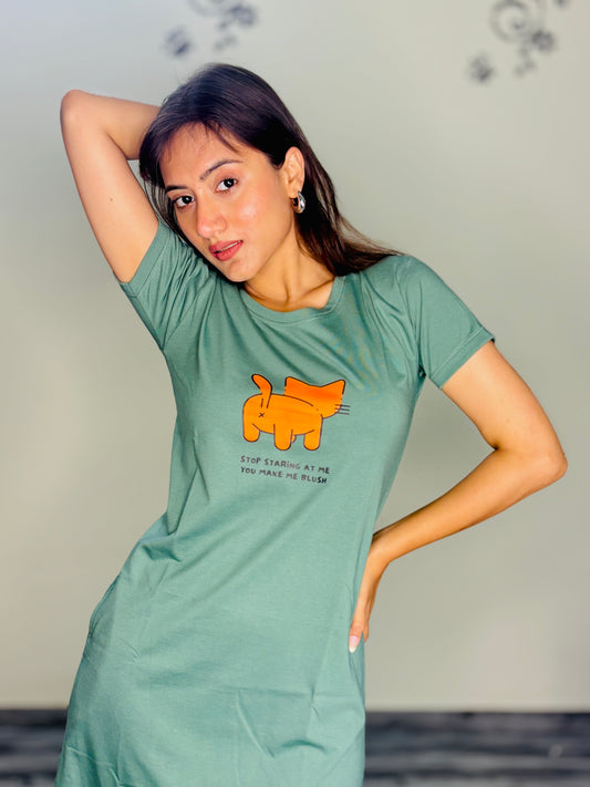 FROSTED BLUSHING KITTY SHORT NIGHTY