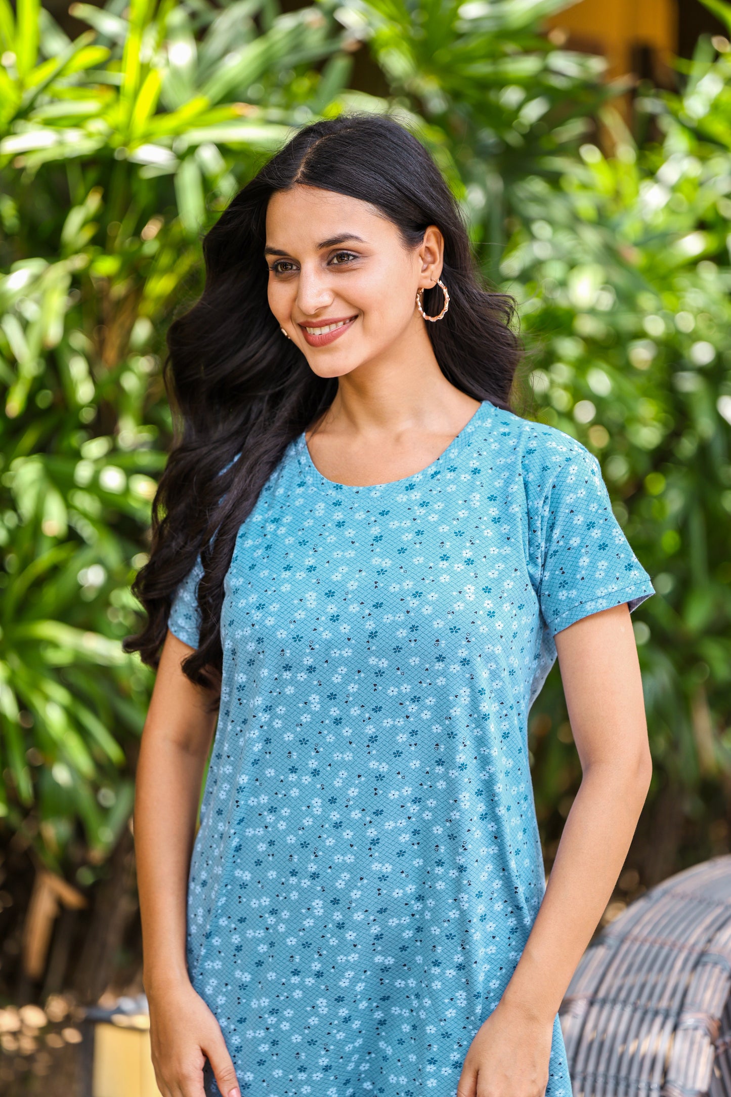 BLUE FLOWER SHORT NIGHTY