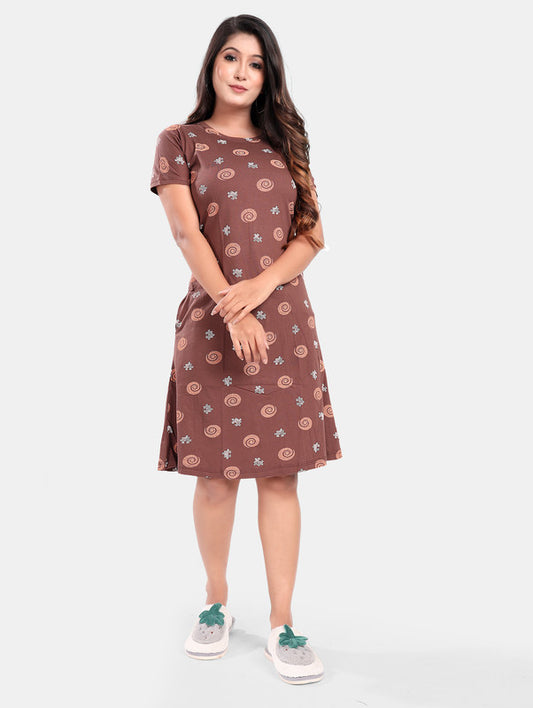 BROWN CHAKEDI SHORT NIGHTY