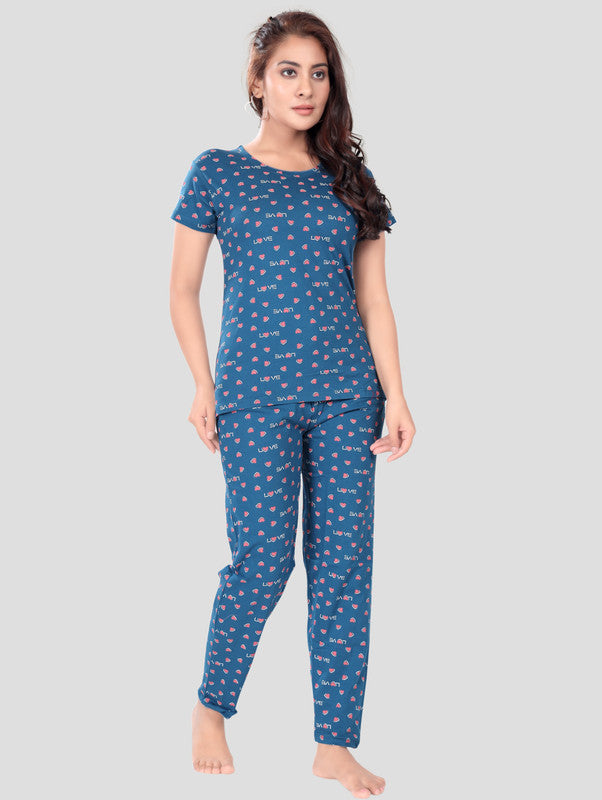 BLUE LOVE HEART CO-ORD SET