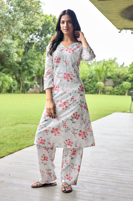 PEARL GREY SUNSET BLOOM CO-ORD SET