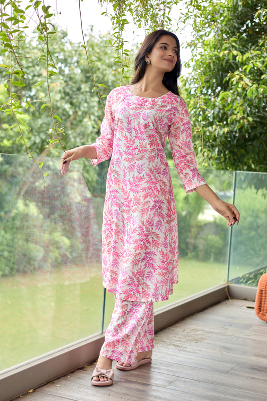 WHITE AND PINK PALETTE CO-ORD SET