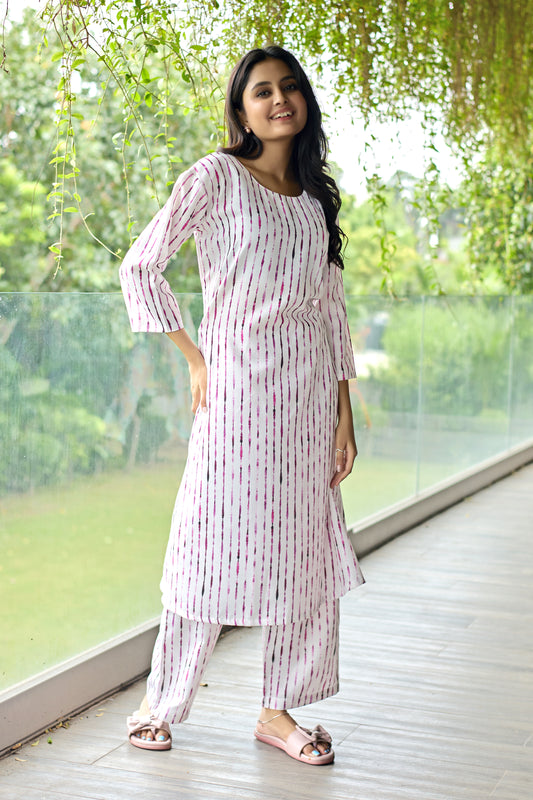 WOVEN BERRY DRIZZLE CO-ORD SET