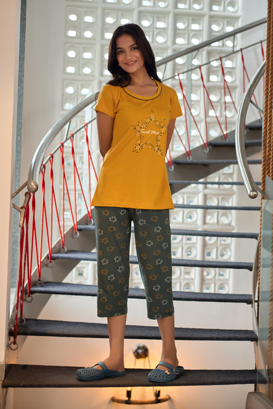 MUSTURD STAR CAPRI SET