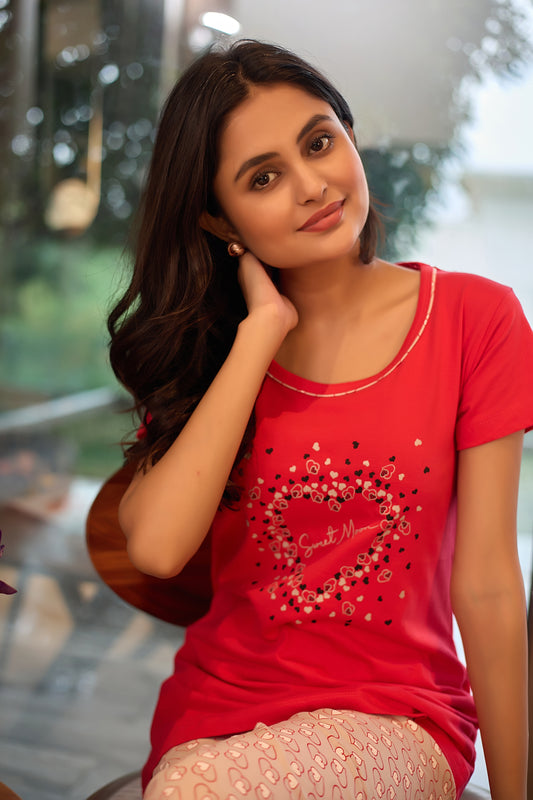 DARK PINK STAR CAPRI SET