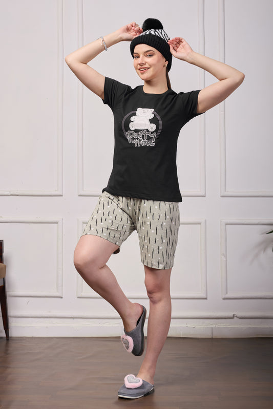 PARTY TIME BEAR SHORT SLEEP SET