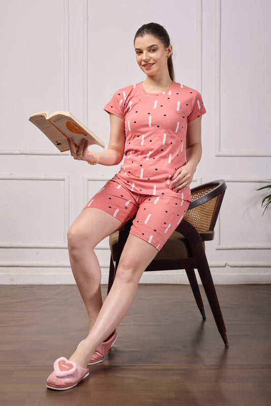 SHORT SLEEP SET SUNSET CORAL