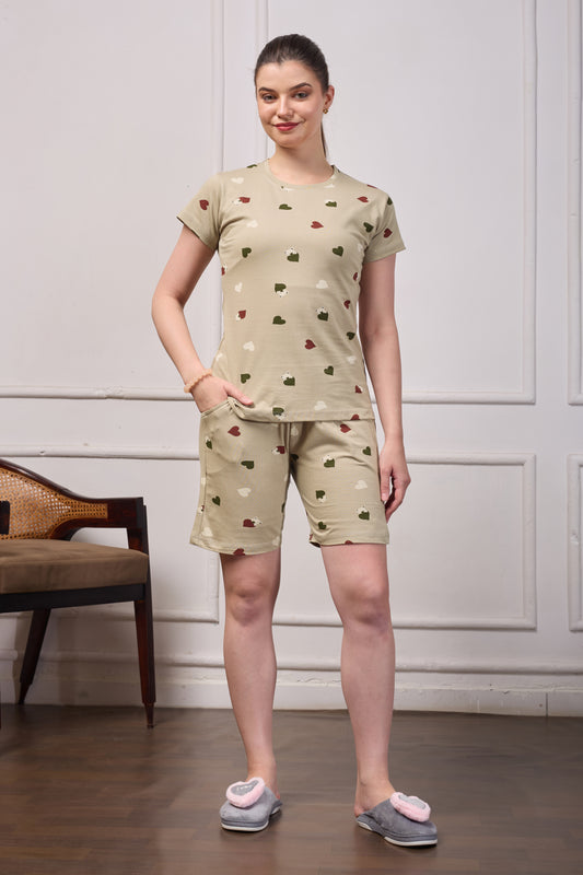 SPRINKLING HEART SHORT SLEEP SET