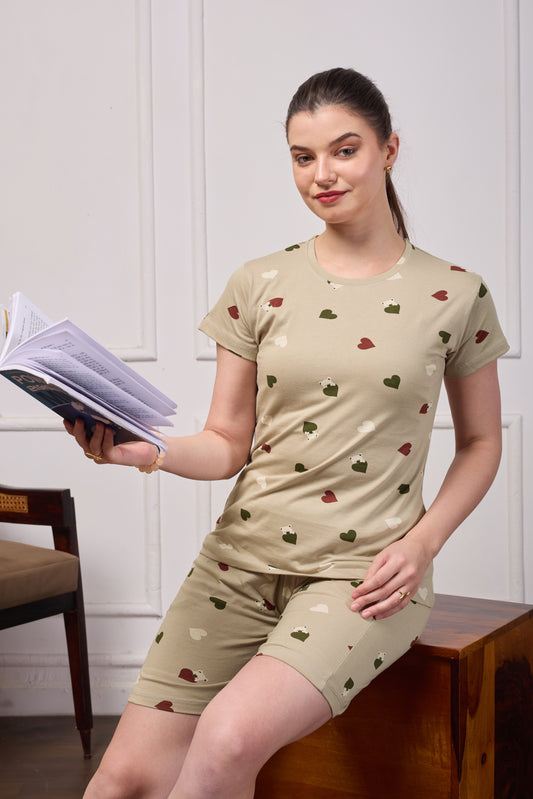 SPRINKLING HEART SHORT SLEEP SET