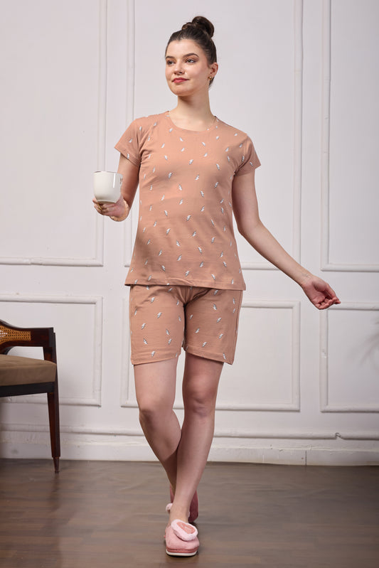 SHORT SLEEP SET WARM CLAY ENERGY