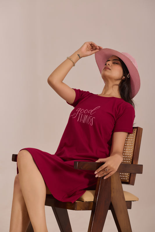 ROSEY RED GOOD THINGS SHORT NIGHTY