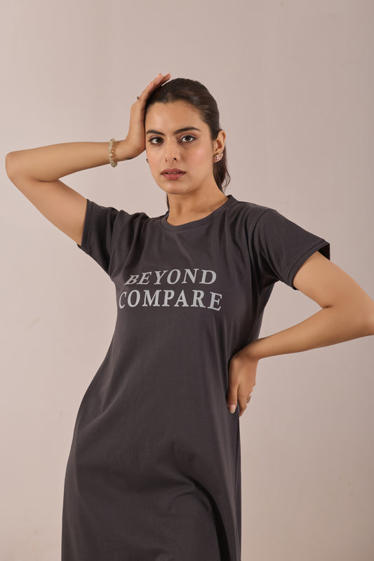 CHARCOAL GREY BEYOND COMPARE SHORT NIGHTY