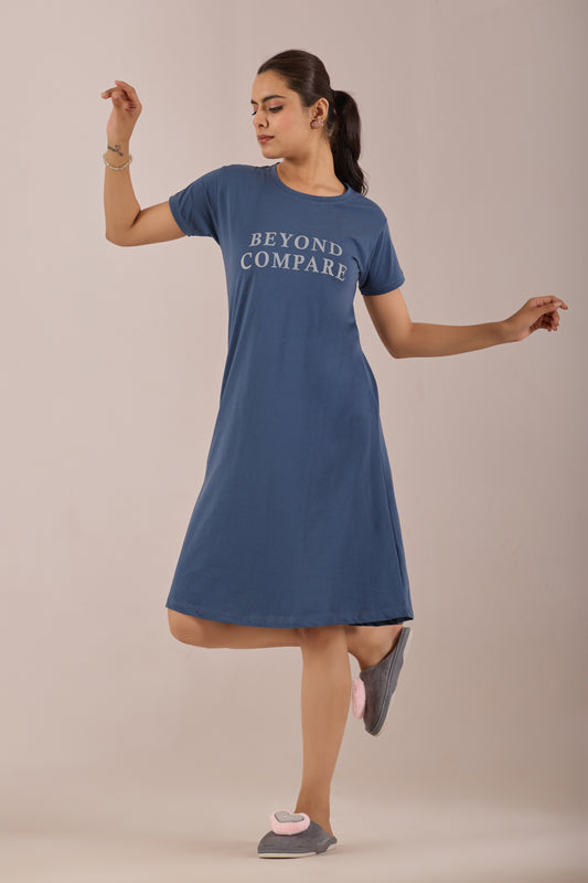 SLATE BLUE BEYOND COMPARE SHORT NIGHTY