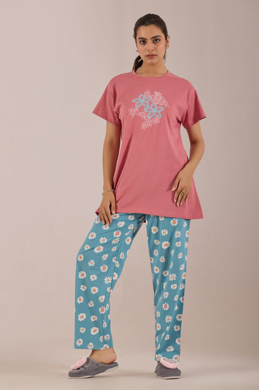 DUSTY ROSE DAISY LOUNGE WEAR