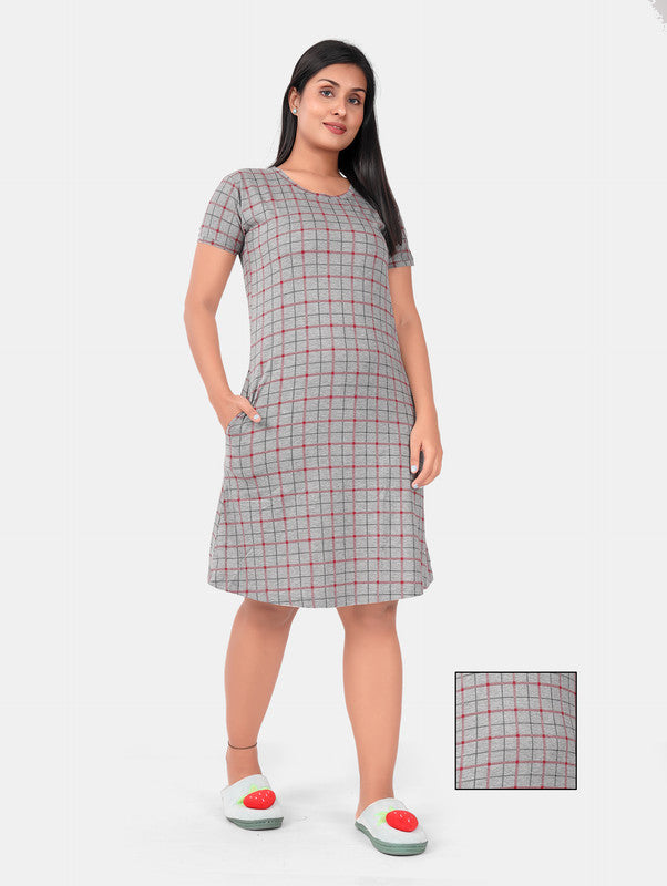 GREY CHECKS SHORT NIGHTY